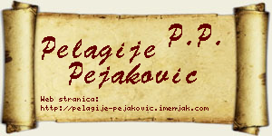 Pelagije Pejaković vizit kartica